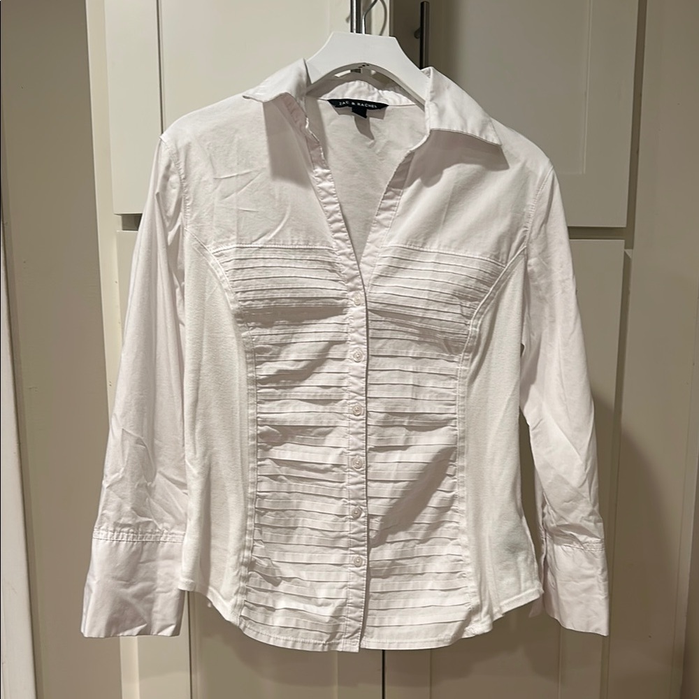White Button-Up Collared Shirt